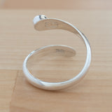 Back view of the Amethyst and Sterling Silver Adjustable Ring with One Stone