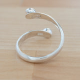 Back view of the Amethyst and Sterling Silver Adjustable Ring with One Stone and One Granule