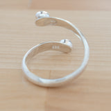 Back view of the Amethyst and Sterling Silver Adjustable Ring with One Stone and One Granule