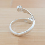 Back view of the Amethyst and Sterling Silver Adjustable Ring with Two Stones