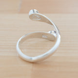 Back view of the Amethyst and Sterling Silver Adjustable Ring with Two Stones