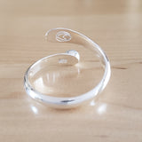Back View of Aquamarine and Sterling Silver Adjustable Ring with One Stone