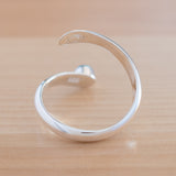 Back view of the Blue Topaz and Sterling Silver Adjustable Ring with One Stone