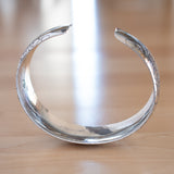 Side View of the Cuff Bracelet in Sterling Silver from the Bubbles Collection
