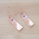 Back View of the Dangle Earrings in Copper from the Bubbles Collection