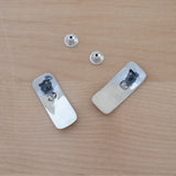 Back View of the Post Earrings in Sterling Silver from the Bubbles Collection