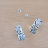 Front View of the Post Earrings in Sterling Silver from the Bubbles Collection