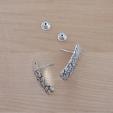 Side View of the Post Earrings in Sterling Silver from the Bubbles Collection
