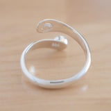 Back view of the Carnelian and Sterling Silver Adjustable Ring with One Stone