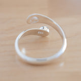 Back view of the Carnelian and Sterling Silver Adjustable Ring with One Stone