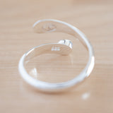 Back View of Chrysoprase and Sterling Silver Adjustable Ring with One Stone