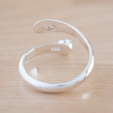 Back View of Chrysoprase and Sterling Silver Adjustable Ring with One Stone
