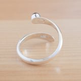 Back view of the Citrine and Sterling Silver Adjustable Ring with One Stone