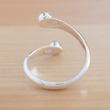 Back view of the Citrine and Sterling Silver Adjustable Ring with One Stone and One Granule