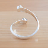 Back view of the Citrine and Sterling Silver Adjustable Ring with One Stone and One Granule