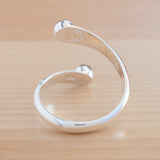 Back view of the Citrine and Sterling Silver Adjustable Ring with Two Stones