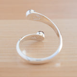 Back view of the Citrine and Sterling Silver Adjustable Ring with Two Stones