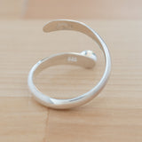 Back view of the Garnet and Sterling Silver Adjustable Ring with One Stone