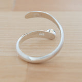 Back view of the Garnet and Sterling Silver Adjustable Ring with One Stone