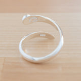 Back view of the Hematite and Sterling Silver Adjustable Ring with One Stone