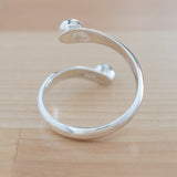 Back view of the Hematite and Sterling Silver Adjustable Ring with One Stone and One Granule