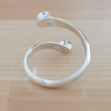 Back view of the Hematite and Sterling Silver Adjustable Ring with One Stone and One Granule