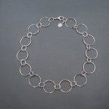 Full View of Chain Necklace in Sterling Silver with Large Round and Small Oval Links