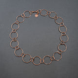 Full View of Chain Necklace in Copper with Large and Small Round Links