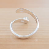 Back view of the Nephrite Jade and Sterling Silver Adjustable Ring with One Stone