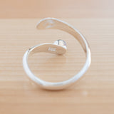 Back view of the Nephrite Jade and Sterling Silver Adjustable Ring with One Stone