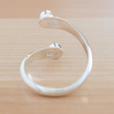 Back view of the Nephrite Jade and Sterling Silver Adjustable Ring with One Stone and One Granule