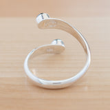 Back view of the Nephrite Jade and Sterling Silver Adjustable Ring with Two Stones