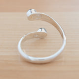 Back view of the Nephrite Jade and Sterling Silver Adjustable Ring with Two Stones