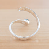 Back view of the Onyx and Sterling Silver Adjustable Ring with One Stone