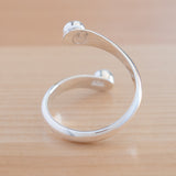 Back view of the Opal and Sterling Silver Adjustable Ring with One Stone and One Granule