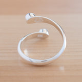 Back view of the Opal and Sterling Silver Adjustable Ring with Two Stones