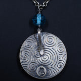 Ripples Collection - Set 4 - Sterling Silver and Polymer Clay Medium Pendant Necklace