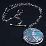 Ripples Collection - Set 1 - Sterling Silver and Polymer Clay Pendant Necklace