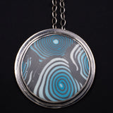 Ripples Collection - Set 1 - Sterling Silver and Polymer Clay Pendant Necklace