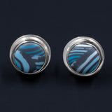 Ripples Collection - Set 1 - Sterling Silver and Polymer Clay Small Sized Post Earrings