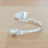 Side view of the Sterling Silver Adjustable Ring with One Granule