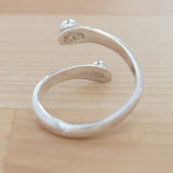 Back view of the Sterling Silver Adjustable Ring with Two Granules