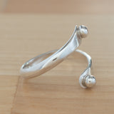 Side view of the Sterling Silver Adjustable Ring with Two Granules