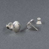 Front and back views of the large size of sterling silver stud earrings from the set of 3 - Capulin Creations