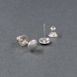 Front and back views of the medium size of sterling silver stud earrings from the set of 3 - Capulin Creations