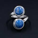 Sweet and Simple - Sterling Silver and Denim Lapis Adjustable Ring