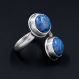 Sweet and Simple - Sterling Silver and Denim Lapis Adjustable Ring