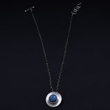 Sweet and Simple - Sterling Silver and Denim Lapis Pendant Necklace