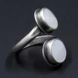 Sterling Silver and Mother of Pearl Adjustable Ring - Sweet and Simple Collection from Capulin Creations