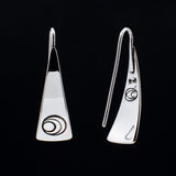 Sterling Silver Triangle Dangle Earrings with Circles - Sweet and Simple - 080100-000003 - Capulin Creations